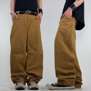 Vintage y2k baggy wide leg skater grunge tan faded work pants